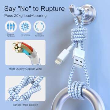 Apple MFi Certified 6-Pack Stylish Nylon Braided iPhone Charging Cables