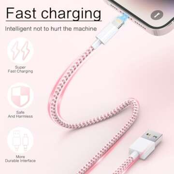 Pastel Colors MFi Certified iPhone Charger Cables 6-Pack
