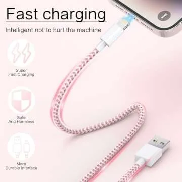 Pastel Colors MFi Certified iPhone Charger Cables 6-Pack