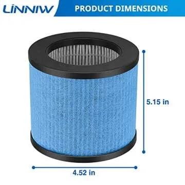 TPAP002 Filter Compatible with TOPPIN TPAP002 HEPA Air Purifie-r Comfy Air C1, H13 HEPA Type and Activated Carbon Pre-Filter, Part# TPFF002, Perfect for Home Pets Hair-for Bedroom, 2-Pack