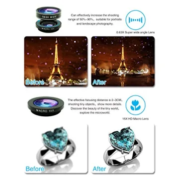 Bostionye 11-in-1 Mobile Camera Lens Kit for Best Shots