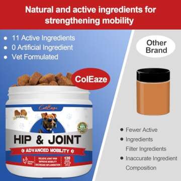 ColEaze Dog Joint Supplement - Glucosamine & MSM Chews