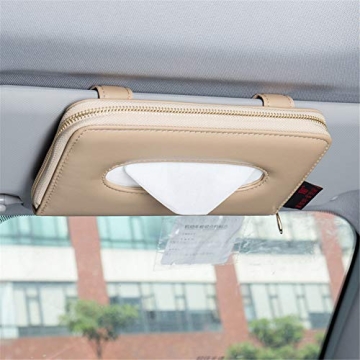 Cartisen Car Tissue Holder, Sun Visor Tissue Holder, Car Visor Napkin Holder, PU Leather Backseat Ti...