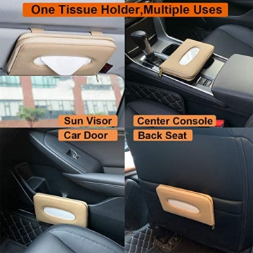 Stylish PU Leather Car Tissue Holder for Easy Access