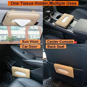 Stylish PU Leather Car Tissue Holder for Easy Access