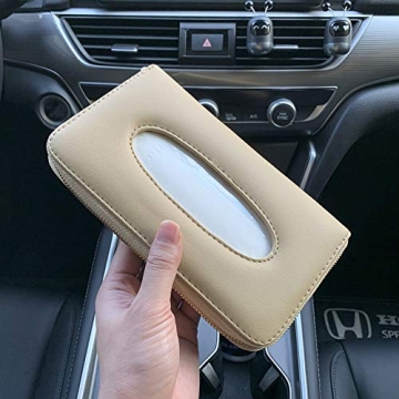 Stylish PU Leather Car Tissue Holder for Easy Access