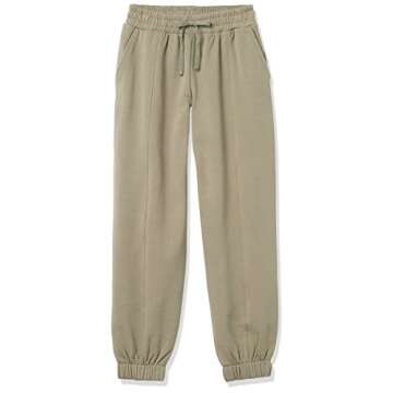 The Drop Women's Dominique Street-Fleece Coverstitched Utility Jogger, Vetiver Green, L