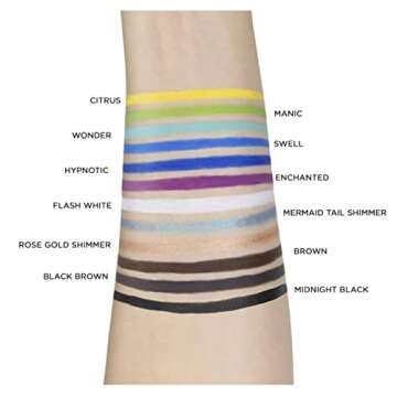 L.A. Colors 1 Neon Gel Eyeliner [ CP635 Flash White ] Long Wear n Intense Color Eye Liner Pencil + Free Zipper Bag
