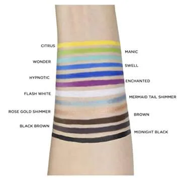 L.A. Colors 1 Neon Gel Eyeliner [ CP635 Flash White ] Long Wear n Intense Color Eye Liner Pencil + Free Zipper Bag