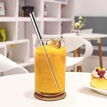 Reusable Metal Straws 10.5"9.5" 8.5" Stainless Steel Straws 12 Pcs With Portable Bag Clean Brush For 30 Oz and 20 Oz Tumblers(8 Straight|4 Bent|2 Brush)（SILVER）…