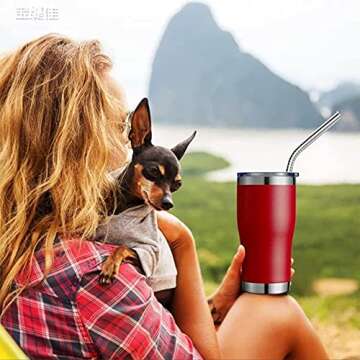 Reusable Metal Straws 10.5"9.5" 8.5" Stainless Steel Straws 12 Pcs With Portable Bag Clean Brush For 30 Oz and 20 Oz Tumblers(8 Straight|4 Bent|2 Brush)（SILVER）…