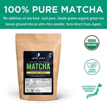 Jade Leaf Matcha Organic Culinary Grade Green Tea Powder - Authentic Japanese