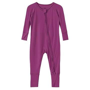 SUZEL Baby Viscose from Bamboo Footless Pajamas Boys Girls Zippy Pjs Sleep 'N Play Romper - 0-24 Months (Lilac & Purple, 3-6 Months)
