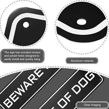 Beware of Dog Sign Aluminum Not Responsible Warning Caution Dog Rust Resistant Weatherproof Sign for Yard Garden Indoor Outdoor Use, 3 x 12 Inch(2 Pieces)