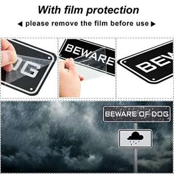 Beware of Dog Sign Aluminum Not Responsible Warning Caution Dog Rust Resistant Weatherproof Sign for Yard Garden Indoor Outdoor Use, 3 x 12 Inch(2 Pieces)