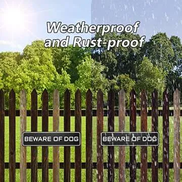 Beware of Dog Sign Aluminum Not Responsible Warning Caution Dog Rust Resistant Weatherproof Sign for Yard Garden Indoor Outdoor Use, 3 x 12 Inch(2 Pieces)