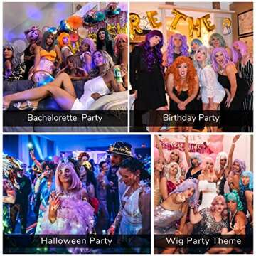 SHUOPUS Lavender Purple Wigs for Women Short Bob Colored Wig Synthetic Straight Wig with Middle Part 12inches Halloween Cosplay Wig for Girl Costume Wigs