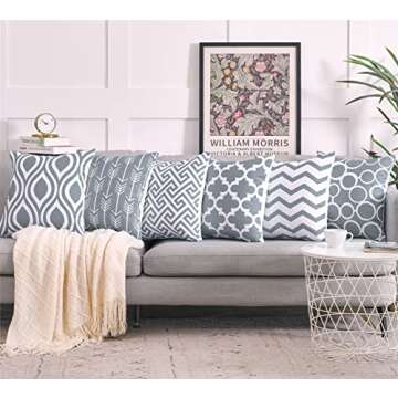 Durable Top Finel Decorative Cushion Covers 20 X 20 Set of 6