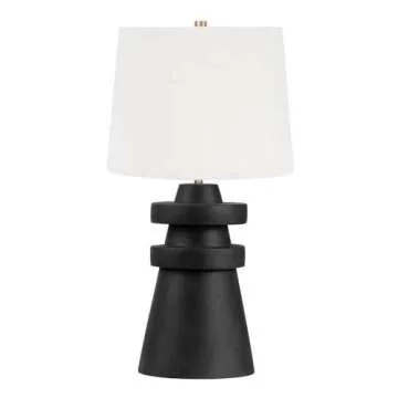 Elegant Patina Brass and Charcoal Table Lamp