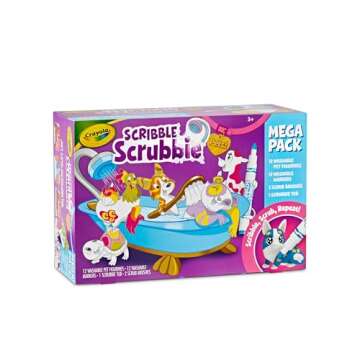 Crayola Scribble Scrubbie Pets Mega Set (25+ pcs), Reusable Pet Care Toy, Toys for Girls & Boys, Gift for Kids, Ages 3, 4, 5