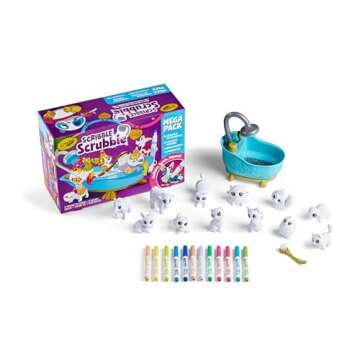 Crayola Scribble Scrubbie Pets Mega Set (25+ pcs), Reusable Pet Care Toy, Toys for Girls & Boys, Gift for Kids, Ages 3, 4, 5