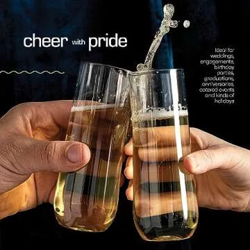 Durable DECADORN Clear Stemless Champagne Flutes 24 Pack