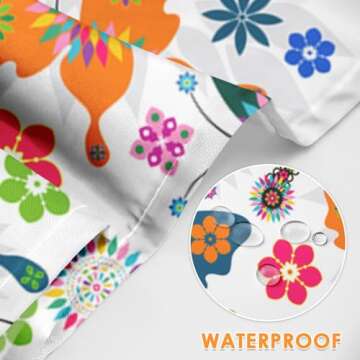 Britimes Apron Home Kitchen Cooking Baking Gardening for Women Men With Pockets Floral Colorful Butterflies Flowers Romantic 32x28 inch