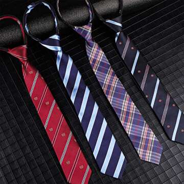 Geyoga Adjustable Boys' Ties - 4 Stylish Neckties Set