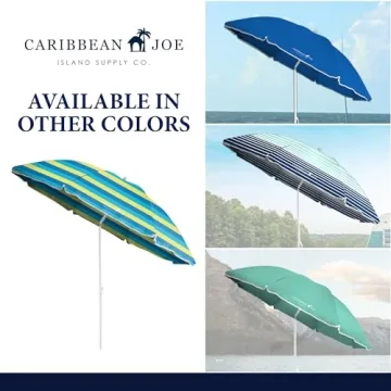 CARIBBEAN JOE Beach Umbrella - Portable & UV Protection