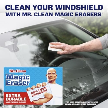 Mr. Clean Magic Eraser, Extra Durable, Multi Purpose Cleaner, Shoe, Bathroom, Shower, and Car Window and Windshield Cleaner, Cleaning Pads, 10 Count