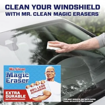Mr. Clean Magic Eraser, Extra Durable, Multi Purpose Cleaner, Shoe, Bathroom, Shower, and Car Window and Windshield Cleaner, Cleaning Pads, 10 Count