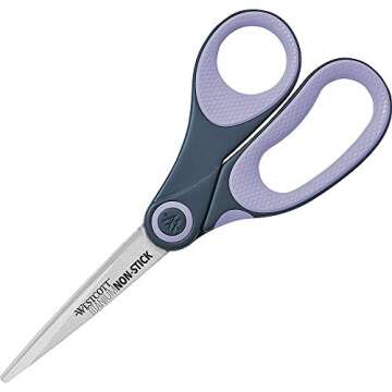 Westcott Titanium Bonded Non Stick Scissors, Purple, 8"