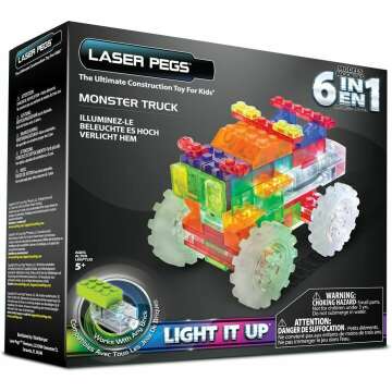 Laser Pegs 6-in-1 Monster Truck Building Set