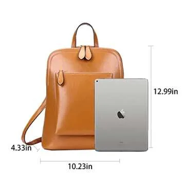 HESHE Backpack for Women Leather Backpack Purse Convertible Designer Bag Back Pack for Work Everything Bag(DBrown-R-Cowhide Leather)