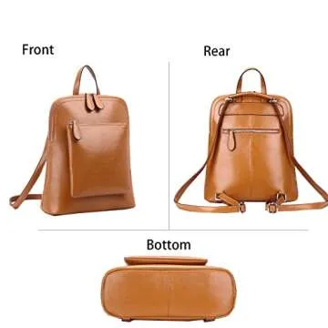 HESHE Backpack for Women Leather Backpack Purse Convertible Designer Bag Back Pack for Work Everything Bag(DBrown-R-Cowhide Leather)