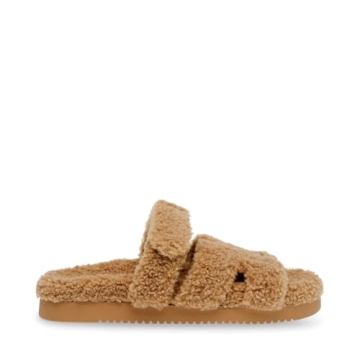 Steve Madden Women's Mayven-S Sandal, Camel Fabric, 7.5