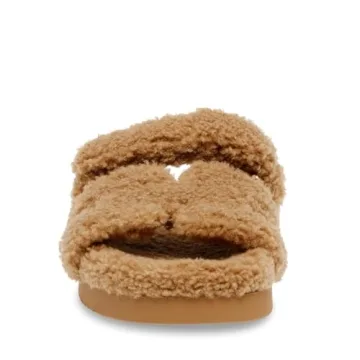 Steve Madden Women's Mayven-S Sandal, Camel Fabric, 7.5