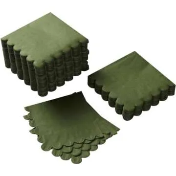 Elegant 200 Pack 2-Ply Green Cocktail Napkins for Events & Dining