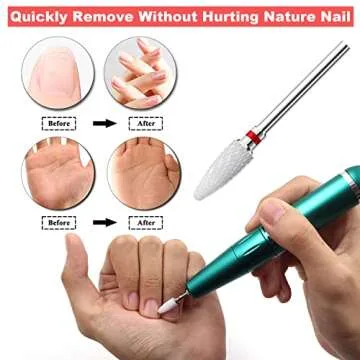 Fantexy 3/32" Ceramic Nail Drill Bit - Remove Acrylic Hard Gels Quickly and Safely,White Ceramic Cone File Bit for Nail Art,Manicure,Pedicure,Gel,Cuticle Clean(Fine - F)