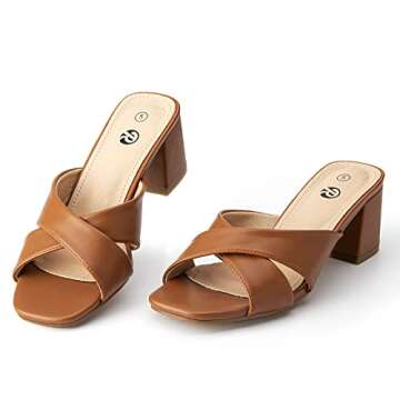 Rekayla Women‘s Mules Heeled Sandals Brown 09