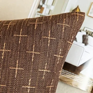 MIULEE Decorative Burlap Linen Throw Pillow Covers 18x18