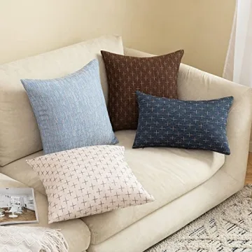 MIULEE Decorative Burlap Linen Throw Pillow Covers 18x18