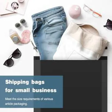 Famagic 200pcs Poly Mailers 12x15.5 Inch Shipping Bags Black Shipping Envelopes Self Seal Mailers Bags Waterproof and Tear-Proof Packaging Bags