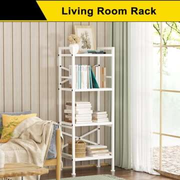 GIOTORENT 4 Tier Book Shelf - Stylish Storage Solution