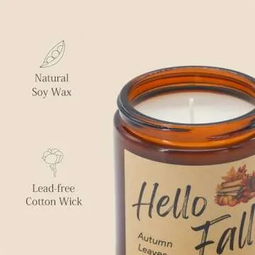 Lihome Fall Candles, Fall Decorations for Home - Fall Gifts for Women, Natural Soy Wax Scented Candles Set(4pcs)
