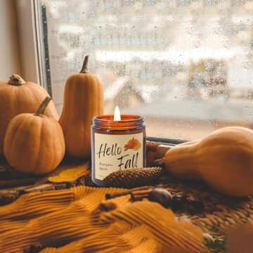 Lihome Fall Candles, Fall Decorations for Home - Fall Gifts for Women, Natural Soy Wax Scented Candles Set(4pcs)