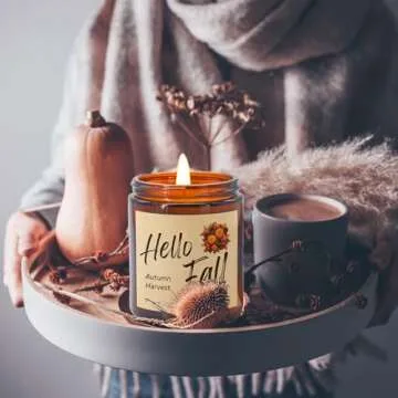 Lihome Fall Candles, Fall Decorations for Home - Fall Gifts for Women, Natural Soy Wax Scented Candles Set(4pcs)