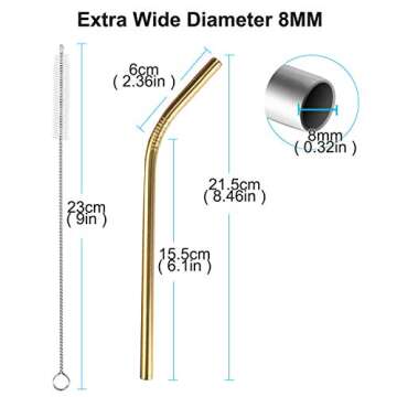 KAWOWO Stylish Stainless Steel Straws - Eco Friendly Kit