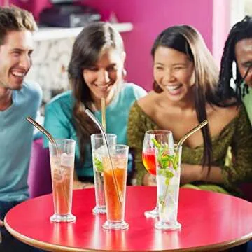 KAWOWO Stylish Stainless Steel Straws - Eco Friendly Kit