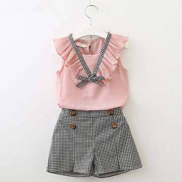 Charming Baby Toddler Girls Spring Outfit Set 2-7 Years Old